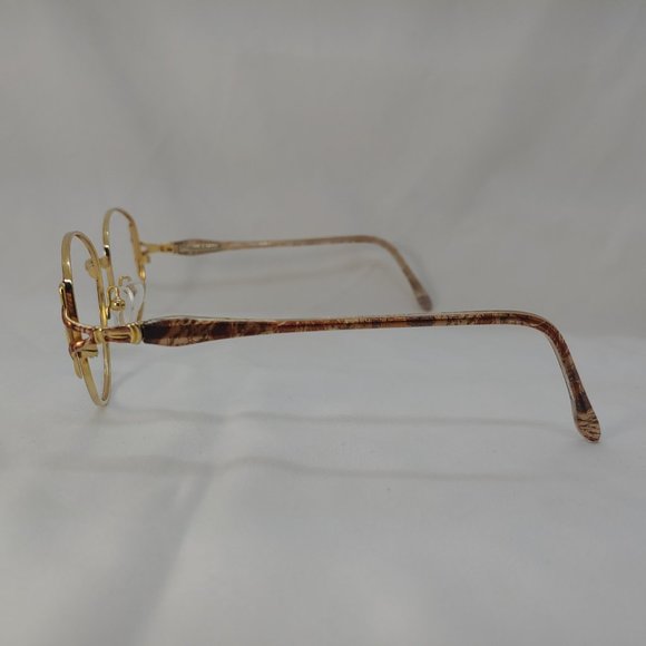 💎 Vintage CLEARVISION Eyeglass Frames Pink Brown Gold Full Metal Rims Plastic - Picture 4 of 12